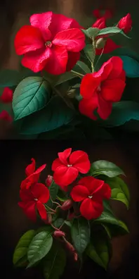 impatiens flowers with the color red