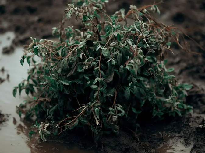 overwatering shrubs leads to wilt of the plant